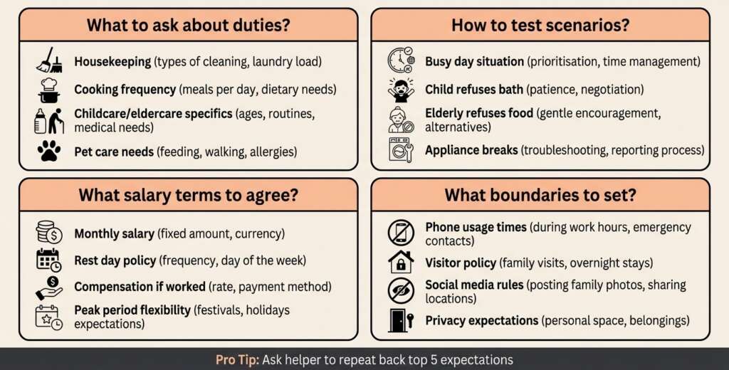 interview agreement for transfer helpers in singapore
